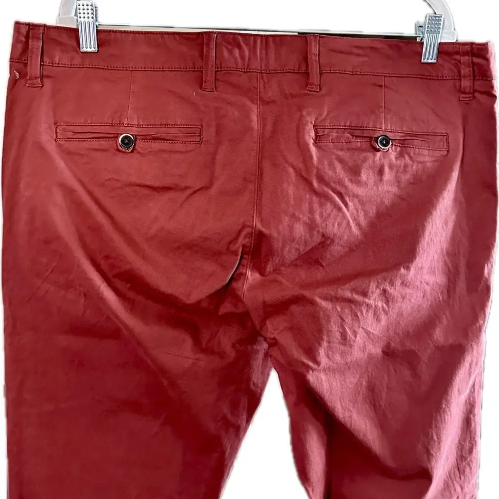 NWT Tailor Vintage Men’s Canyon Red Flat Front Casual Chino Pants - Size 38x34